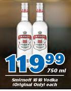 Smirnoff 18 18 Vodka-750ml Each