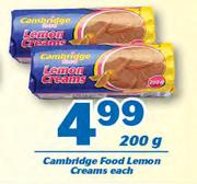 Cambridge Food Lemon Creams-200g Each
