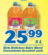 Elvin Delious Dairy Blend Concentrate-5Ltr Each