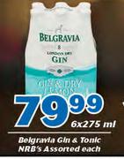 Belgravla Gin & Tonic NRB's-6x275ml Each
