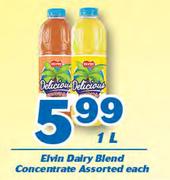 Elvin Dairy Blend Concentrate-1Ltr Each