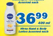 Nivea Hand & Body Lotion-400ml Each