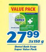 Dettol Bath Soap Super Value Pack-3x150g