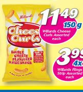 Willards Cheese Curls Assorted-150g Each