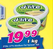 D'Lite 37% Medium Fat Spread Tub-1Kg