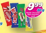 Nestle Chocolate Slab Assorted-80g Each