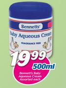 Bennett’s Baby Aqueous Cream-500ml Each