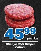 Dhanya Beef Burgers Patties-Per Kg