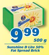 Sunshine D Lite 50% Fat Spread Brick-500g