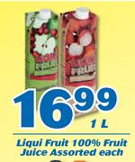 2Liqui Fruit 100% Fruit Juice 1L-Each