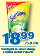 Sunlight Dishwashing Liquid Refill Pouch-750ml