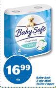 Baby Soft 2 Ply Mini Toilet Paper-4's Pack