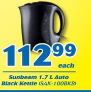 Sunbeam 1.7Ltr Auto Black Kettle SAK-100BKB