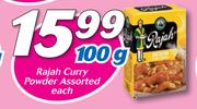 Rajah Curry Powder Assorted-100g Each