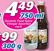 Dynamic Food Spice Vinegar Assorted-750ml Each