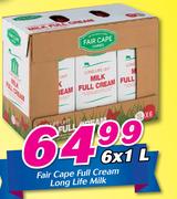Fair Cape Full Cream Long Life Milk-6 x 1Ltr