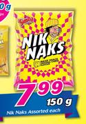 Nik Naks Assorted-150g Each