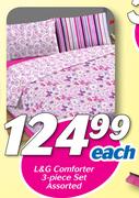L&G Comforter 3 Piece Set Assorted-Each