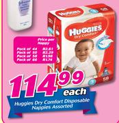 Huggies Dry Comfort Disposable Nappies Assorted-Each