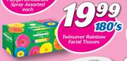 Twinsaver Rainbow Facial Tissues-180's