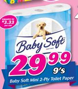 Baby Soft Mini 2 Ply Toilet Paper-9's