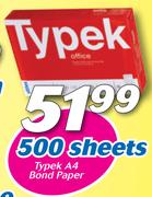Typek A4 White Bond Paper 500-Sheets