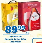 Robertson Natural Sweet Wine Assorted-3Ltr Each