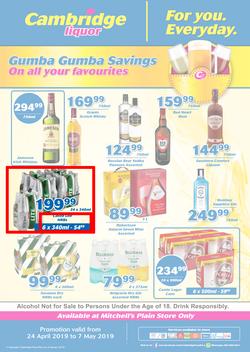 Cambridge Liquor Mitchells Plain : April Month End (24 Apr - 7 May 2019), page 1