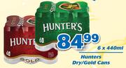 Hunters Dry / Gold Cans-6 x 440ml Each