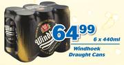 Windhoek Draught Cans-6 x 440ml