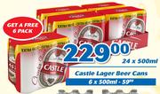 Castle Lager Beer Cans-6 x 500ml