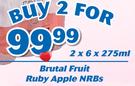 Brutal Fruit Ruby Apple NRBs-2 x 6 x 275ml