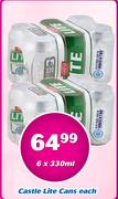 Castle Lite Cans-6 x 330ml Each