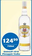 Smirnoff 1818 Pineapple Vodka-750ml