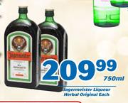 Jagermeister Liqueur Herbal Original-750ml Each