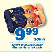 Bakers Blue Label Marie Biscuits-200g Each