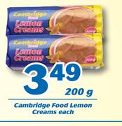 Cambridge Food Lemon Creams-200g Each