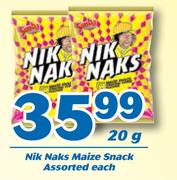 Nik Naks Maize Snack-20g Each
