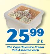The Cape Town Ice Cream Tub-2Ltr Each