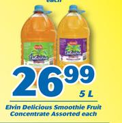 Elvin Delicious Smoothie Fruit Concentrate-5Ltr Each