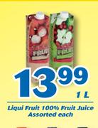 Liqui Fruit 100% Fruit Juice-1Ltr Each