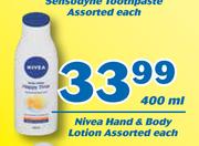 Nivea Hand & Body Lotion-400ml Each