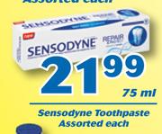 Sensodyne Toothpaste-75ml Each