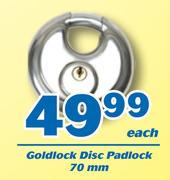 Goldlock 70mm Disc Padlock-Each