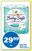 Baby Soft Mini 2 Ply Toilet Tissue-9's Pack