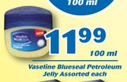 Vaseline Blueseal Petroleum Jelly-100ml Each
