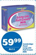 Cambridge Food Long Life Full Cream Milk-6X1L