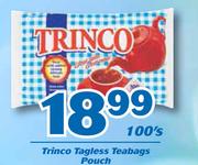 Trinco Tagless Teabags Pouch-100's Pack
