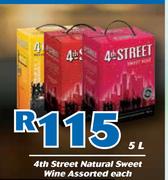 4th Street Natural Sweet Wine Assorted-5L Each