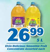 Elvin Delicious Smoothie Fruit Concentrate Assorted-5L Each